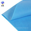 Pp azul y blanco con tela no tejida de película de PE 45GSM 55GSM para bata de aislamiento desechable protectora Cubierta de traje general PP PE Tela no tejida Ancho 200cm